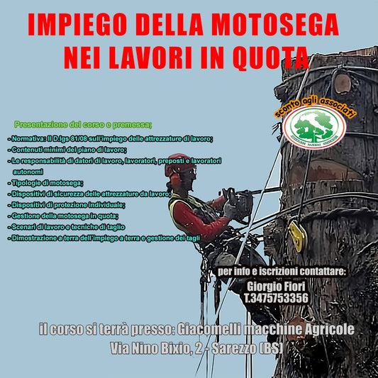 IMPIEGO DELLA MOTOSEGA NEI LAVORI IN QUOTA