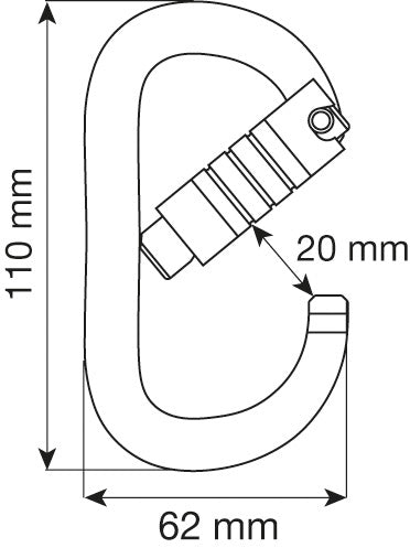 Moschettone Oval XL 3 Lock